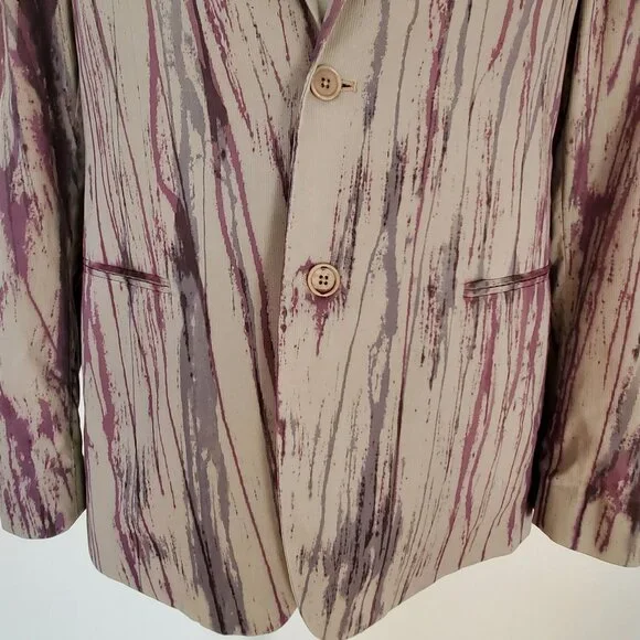 Varvatos blazer suit jacket stripe dyed black gray beige red purple XL 44 46 XXL - Picture 10 of 14